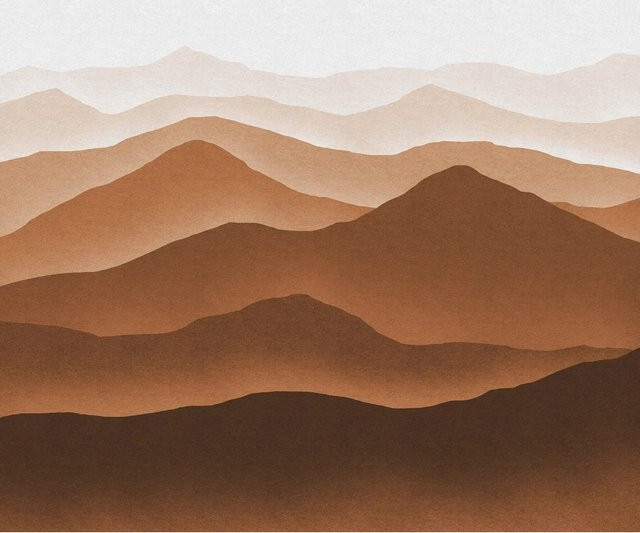 Komar Vliesfototapete Macchiato Mountains in Braun, B: 300 cm, H: 250 cm - Bild 1