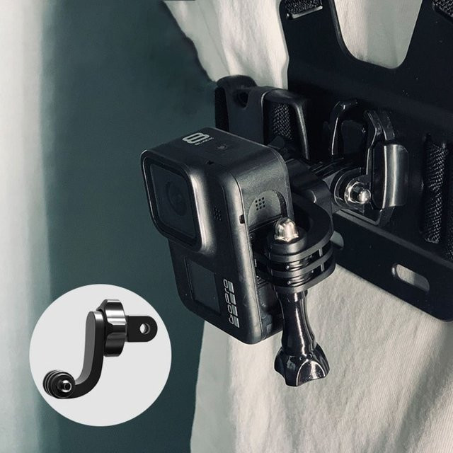 SJCAM Universal Adapter Halterung für Action Kamera als Kinn- und Vertikalhalterung für Motorradhelme in Schwarz - Bild 1