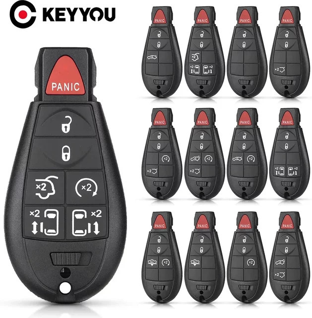 Keyyou Autoschlüssel Etui für Jeep Grand Cherokee, Chrysler, Dodge Challenger in Schwarz - Bild 1
