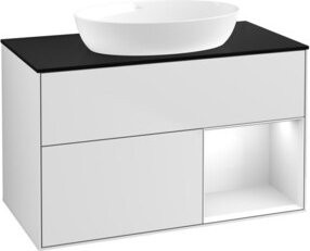 V&B Waschtischunterschrank Finion 100 Wandbeleuchtung in Weiß lackiert B/T/H: 100 x 50,1 x 50,1 cm - Bild 1