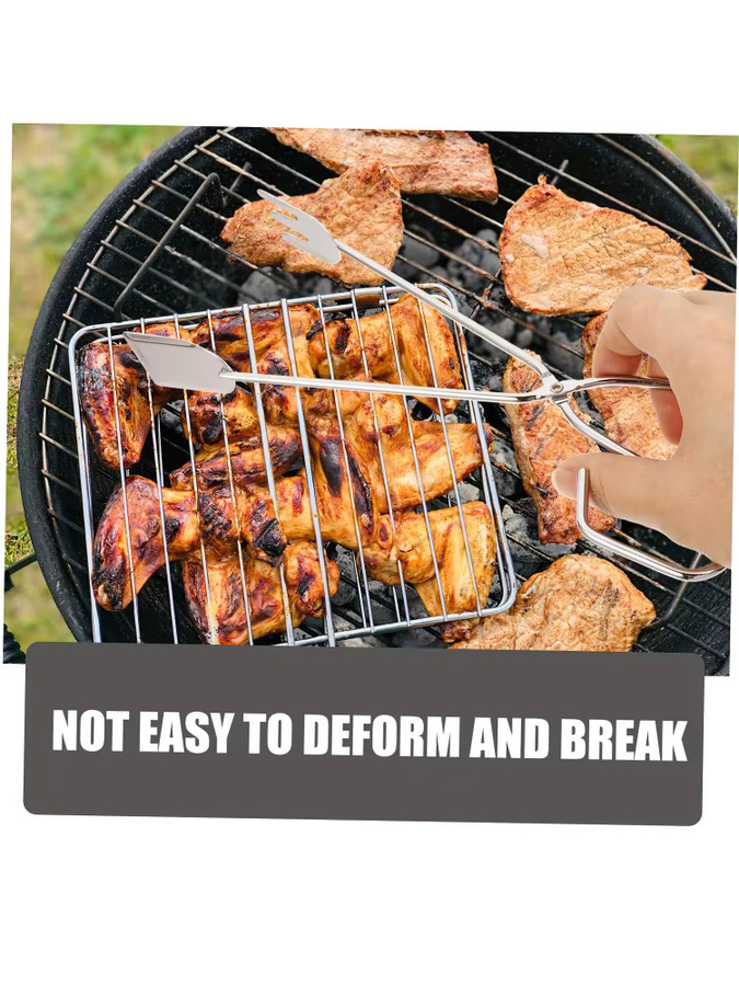3-teiliges YOCITY BBQ-Werkzeugset aus Edelstahl in Silber für Fleisch, Gemüse und Holzkohle - Bild 5