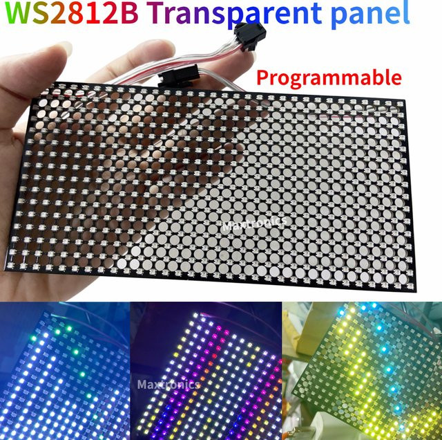 SAGE LU MEI WS2812 RGB LED Screen Panel, programmierbare 16x32 Vollfarbe Dot Matrix, 5V, SPI Protokoll, B/H: 80 x 160 mm, Multicolor - Bild 1