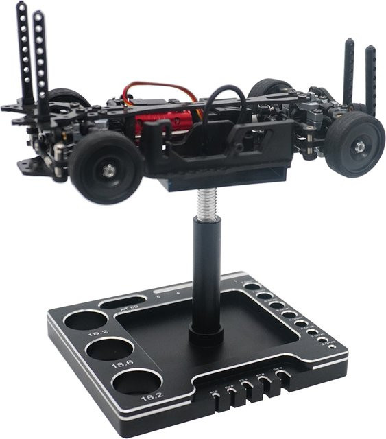 YSIDO RC Auto Werkzeugteile Metall-Arbeitsständer Reparaturstation, Schwarz - Bild 1