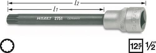 Hazet Zylinderkopf-Schraubendreher-Steckschlüssel-Einsatz 2751 mit XZN-Profil für M10, Vierkant hohl 12,5 mm (1/2 Zoll) - Bild 1