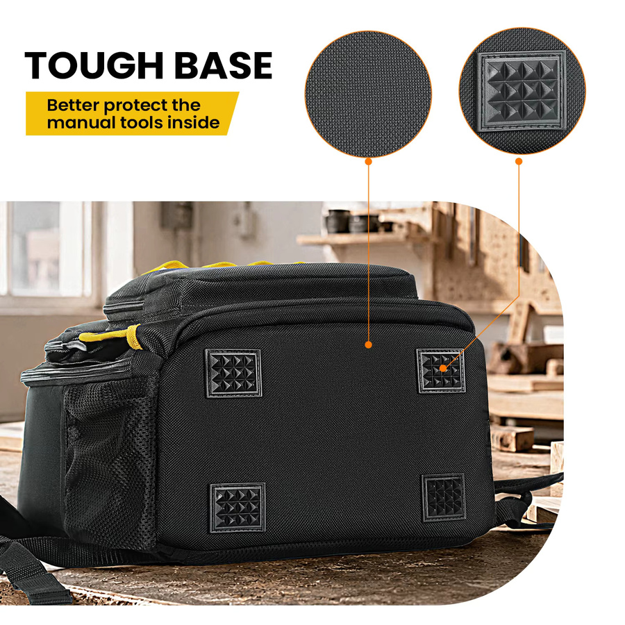 WINHUNT Werkzeugrucksack Heavy Duty in Schwarz als großer Werkzeugtaschen-Organizer für HVAC-Techniker, Elektriker und Bauarbeiter - Bild 5
