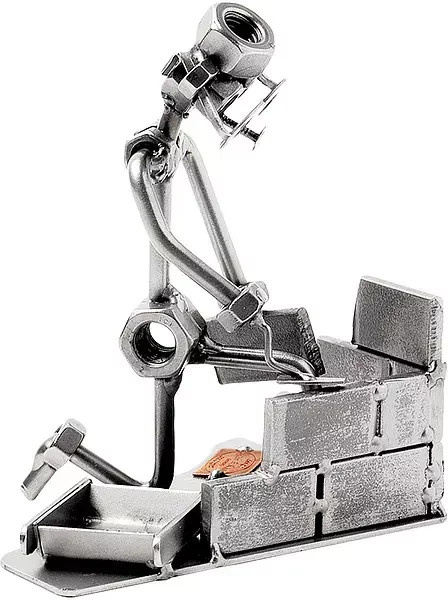 Schraubenmännchen Maurer von Hinz & Kunst aus Metall in Silber - Bild 1