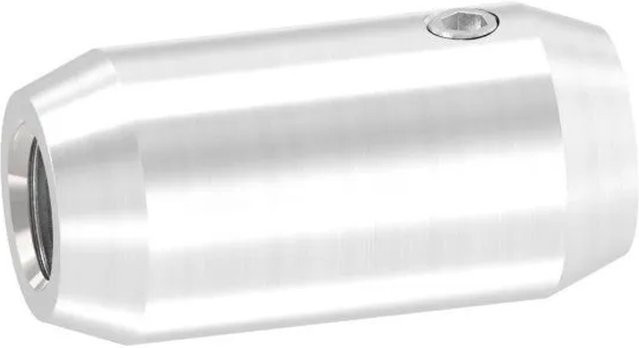 FeNau Stabverbinder aus V2A Edelstahl in Silber mit Gewinde M10 und Bohrung Ø 12 mm, Durchmesser: 18 mm, Breite: 36 mm - Bild 1