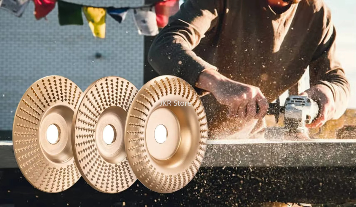 Rotierende Schleifscheibe für Holzschnitzerei und Holzbearbeitung in Gold für den Winkelschleifer - Bild 5