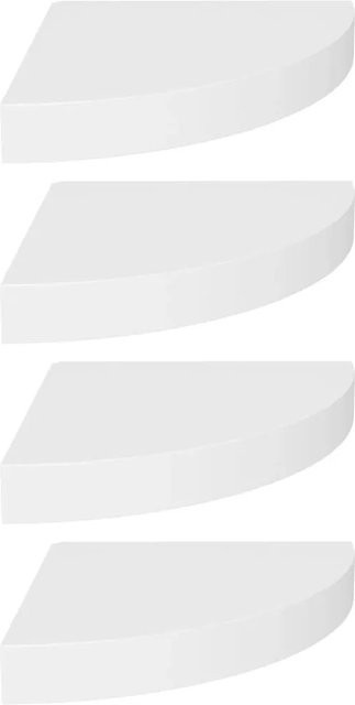 vidaXL Eck-Schweberegale 4er Set Weiß, B/T/H: 25 x 25 x 3,8 cm aus MDF - Bild 1