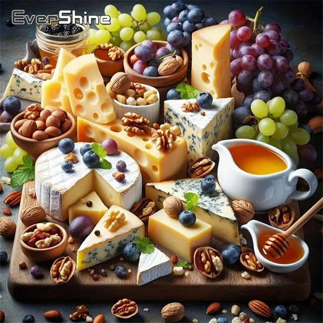 EverShine Diamantmalerei DIY Set mit Obst und Dessert Motiv in Mehrfarbig, Durchmesser: 20 cm - Bild 1