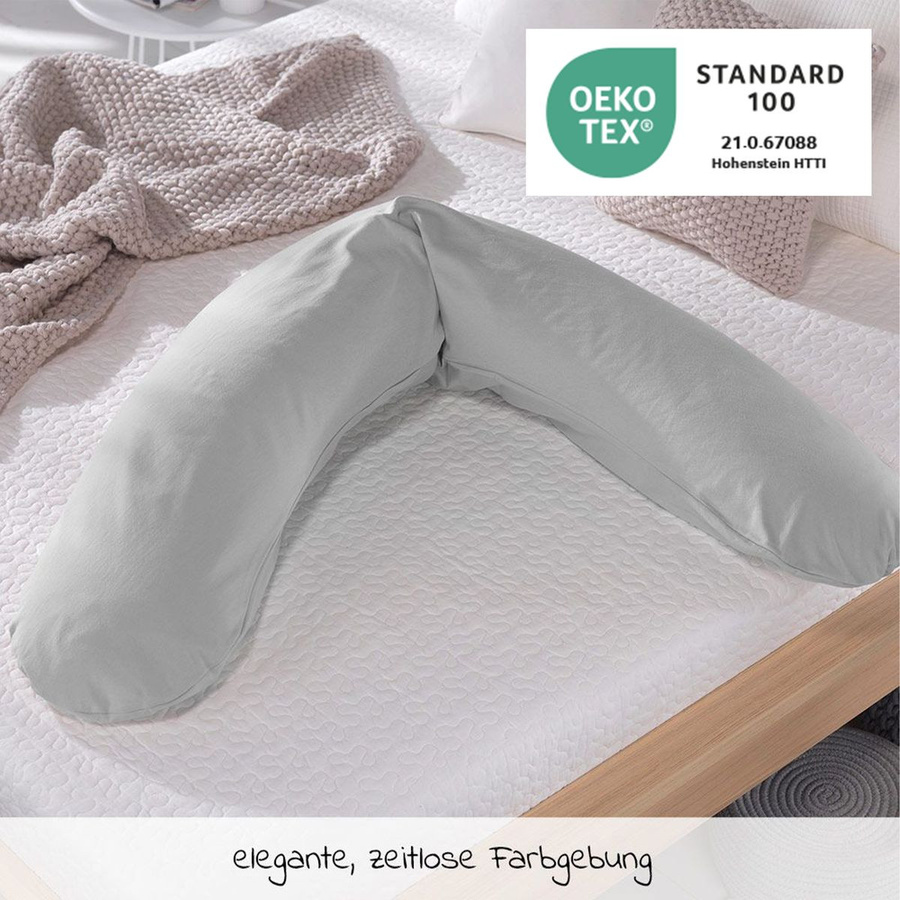 Theraline Ersatzbezug für Stillkissen aus BIO-Jersey in Grau, 190 cm - Bild 2