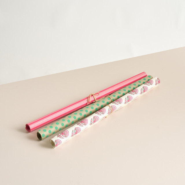 Geschenkpapier 3er Set von BLUME2000 in Pink, Green und White für Geburtstage und Feiertage - Bild 1