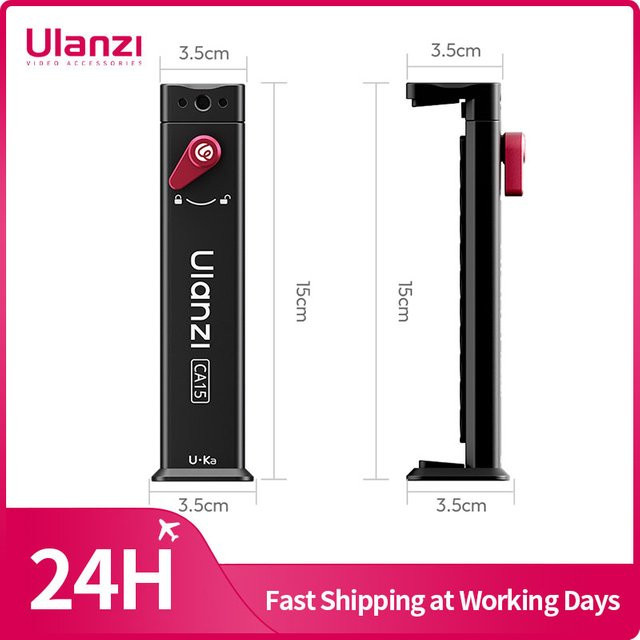 Ulanzi CA15 OneLock Tablet-Klemme aus Metall in Schwarz für iPads und Tablets von 4,7 bis 12,9 Zoll mit 1/4 Zoll Schraubenloch und Uka-Basis - Bild 1