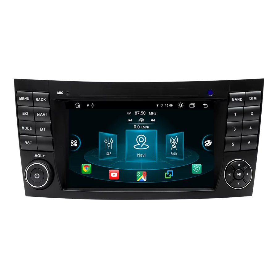 XONRICH Kabelloses CarPlay Android Autoradio mit GPS-Navigation für Mercedes Benz E-Klasse W211 und CLS W219 in Schwarz - Bild 3