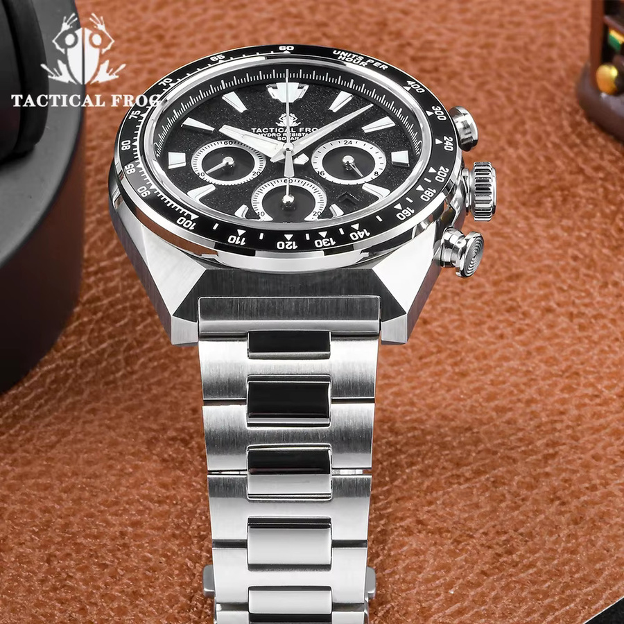 Tactical Frog Solar-Chronograph, Edelstahl, Schwarz, Herren - Bild 3