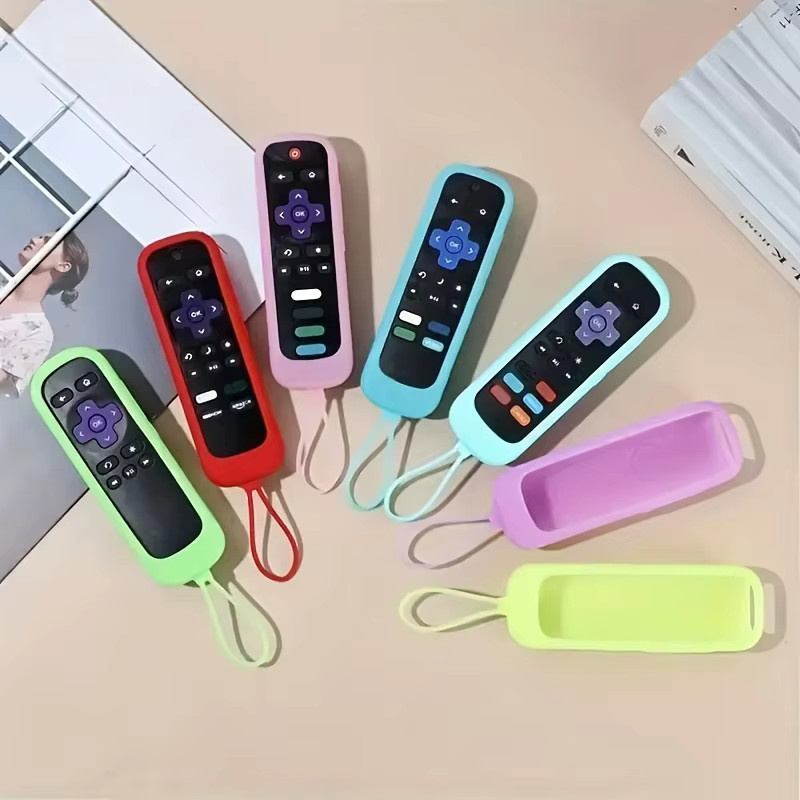 MRSVI Silikon Schutzhülle für Roku TCL Express RC280 RCAL7R TV-Fernbedienung in Blau, staubdicht und rutschfest - Bild 1
