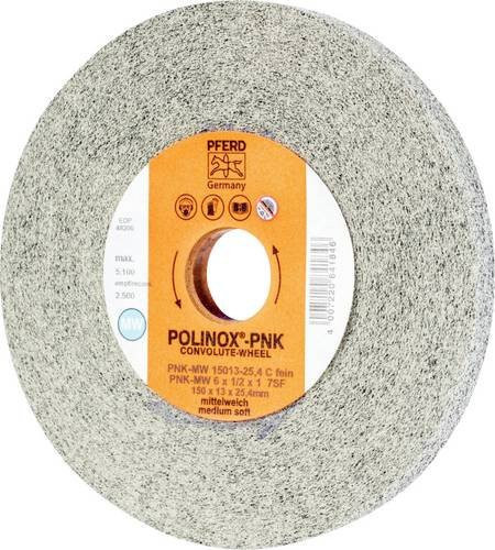 PFERD TOOLS POLINOX Gewickeltes Vlies-Rad PNK für Finish, Farbe: Grau, Durchmesser: 150 mm, Breite: 13 mm, Bohrung-Ø: 25,4 mm, Körnung: SIC Fein, Mittelweich - Bild 1