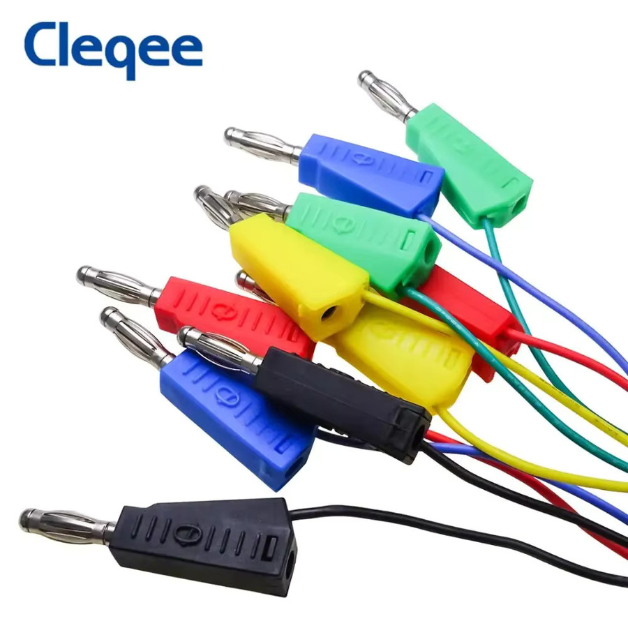 Cleqee P1532 Silikon-Überbrückungskabel Set mit Dupont-Steckern und stapelbaren Bananensteckern, 26 AWG, Mehrfarbig, 10 Stück - Bild 2