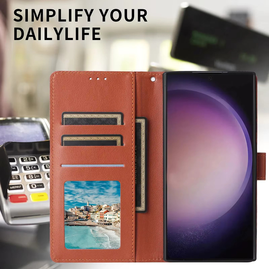 Leder-Schutzhülle Wallet Funda für Samsung Galaxy S23 S24 S25 Ultra Plus Edge A06 A16 A26 A36 A56 A05S A15 A25 A35 A55 5G in Schwarz oder Braun - Bild 3
