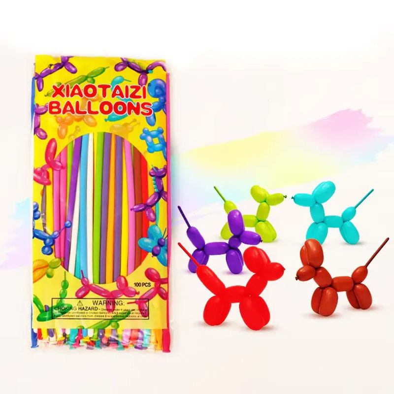 100 Stück bunte Twisting-Ballons aus Latex mit Streifen-Design für deine DIY-Tiermodellierung und Dekoration bei Geburtstagen oder Hochzeiten von Potdemiel - Bild 3