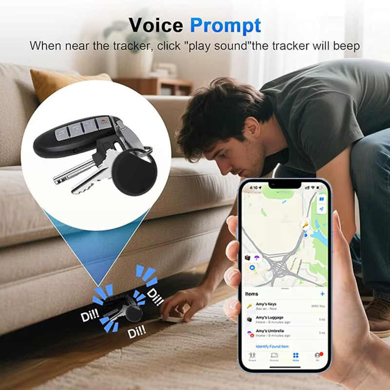 RSH Security Anti-Lose Locator für iOS, Bluetooth GPS-Tracker für Apple Find My, Schwarz - Bild 6