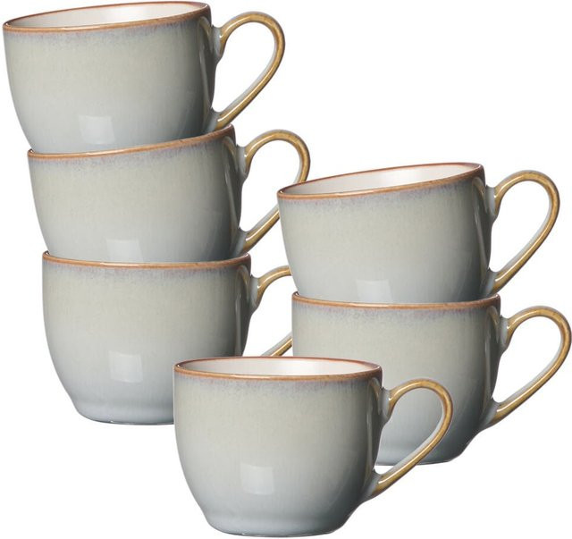 Ritzenhoff & Breker Espressotassen Portofino aus Keramik, 6er Set, Weiß/Grau, 90 ml - Bild 1