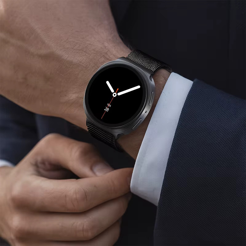 LCAPLE Uhrenarmband, Milanese-Loop, Metall, Schwarz, Samsung Galaxy Watch 8 - Bild 3