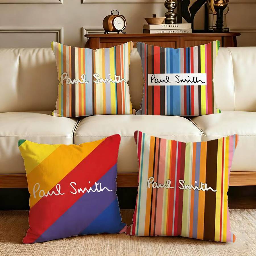 Paul Smith Kissenbezug-Set 4-teilig, gestreift, weiß/mehrfarbig, B/T/H: 50 x 50 x 45 x 45 x 40 x 40 cm - Bild 2