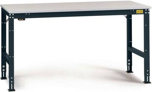 Manuflex LU4056.7016 ESD-Arbeitstisch Universal mit Kunststoffplatte, Anthrazit/Weiß, B/T/H: 150 x 80 x 76,6-87,6 cm - Bild 1