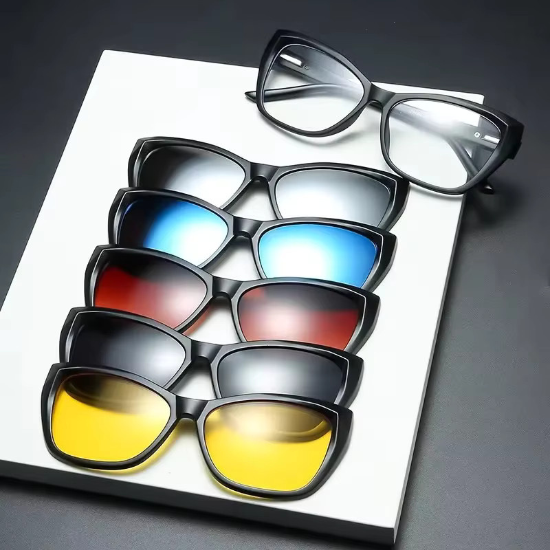 NINJONA 2-in-1-Rezeptbrille Sonnenbrille Cat Eye, Vollrand, Kunststoff, Schwarz, Unisex - Bild 3