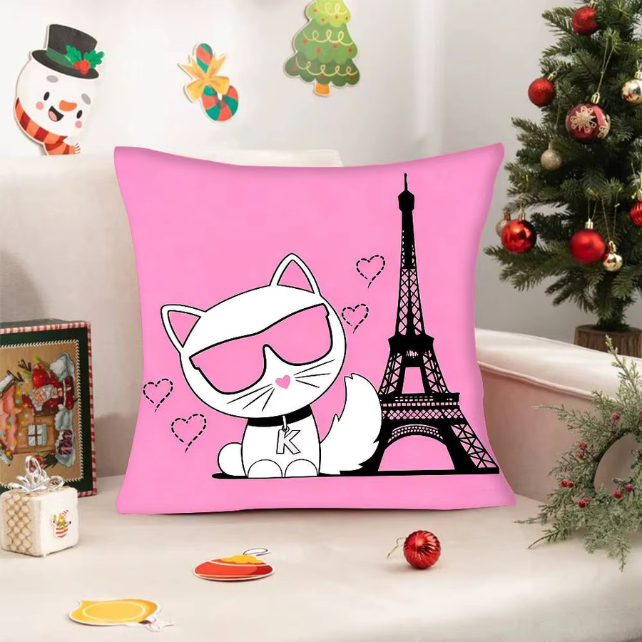 Quadratischer Katzen-Kissenbezug mit Sonnenbrille Motiv für Sofa und Heimdekoration, B/B/H: 30 x 30 x 30 cm - Bild 5