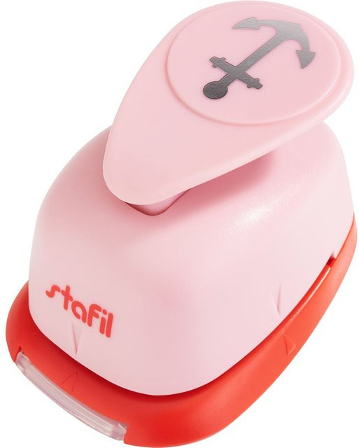 Stafil Motivlocher Anker in Pink aus Kunststoff und Metall mit 2,5 cm Durchmesser - Bild 1