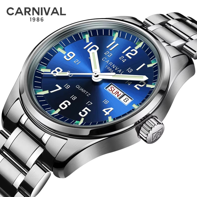 Carnival Armbanduhr, Quarz, Edelstahl, Leuchtzeiger, Herren - Bild 2