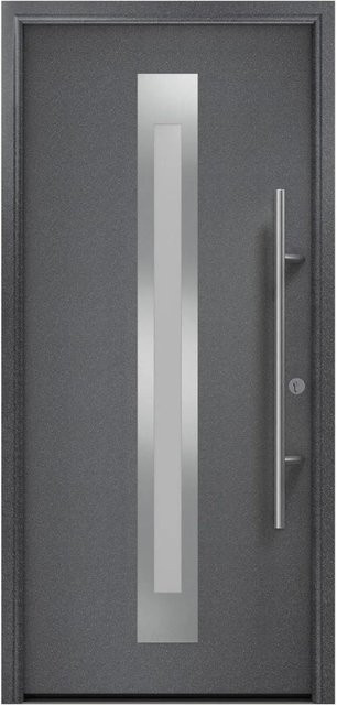 EcoStar Haustür Isopro Secur IPS 770S mit Glaseinsatz Anthrazitmetallic B: 110 cm, H: 210 cm, DIN Rechts - Bild 1