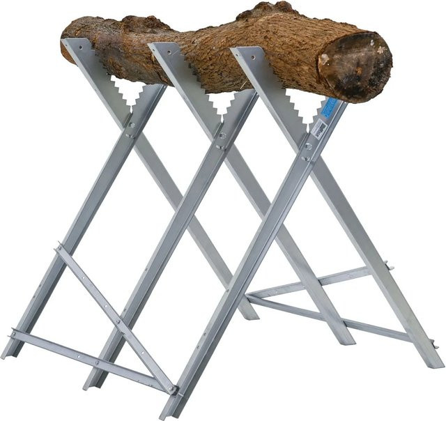 TRUTZHOLM Holzsägebock klappbar aus verzinktem Stahl in Silber, B/T/H: 82 x 80 x 77 cm, Traglast 150 kg - Bild 1