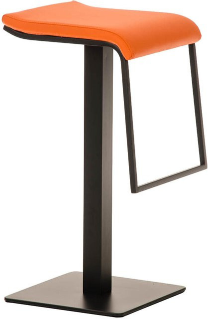 TPFLiving Barhocker Lamelo B mit Metallgestell und Kunstleder in Orange und Schwarz, B/T/H: 39 x 42 x 78 cm - Bild 1