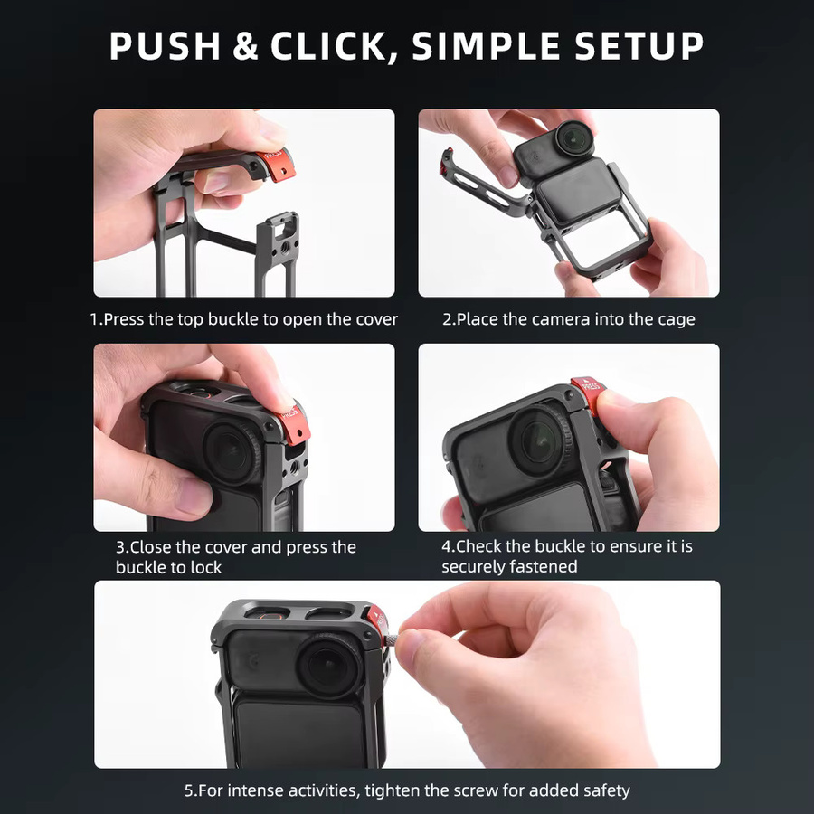 Metallkäfig für DJI OSMO Nano Kamera mit Cold Shoe aus Aluminiumlegierung als Schutzhülle und Zubehörrahmen - Bild 5