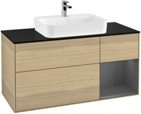 V&B Waschtischunterschrank Finion in Anthrazit und Eiche, Breite: 120 cm, Tiefe: 50,1 cm, Höhe: 50,1 cm - Bild 1
