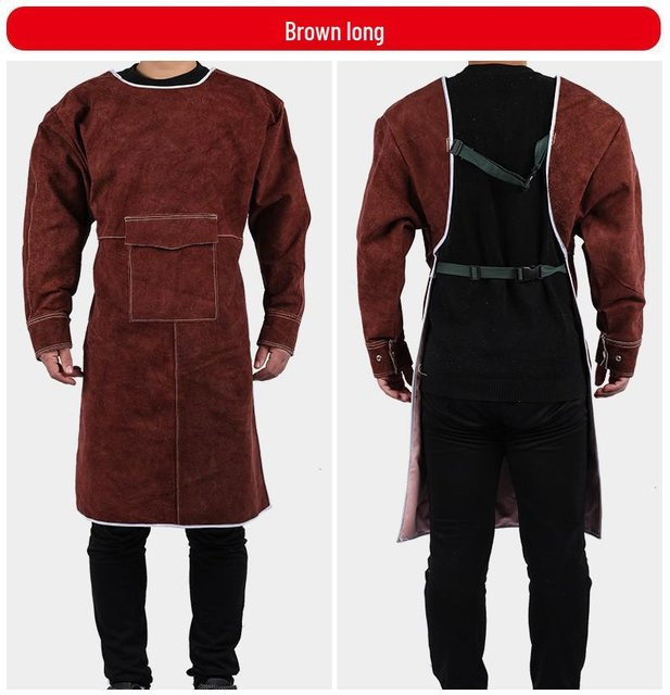 Got Now Rindsleder Schweißerschürze Low Collar in Coffee Black und Brown, hitzebeständig und wendbar - Bild 1