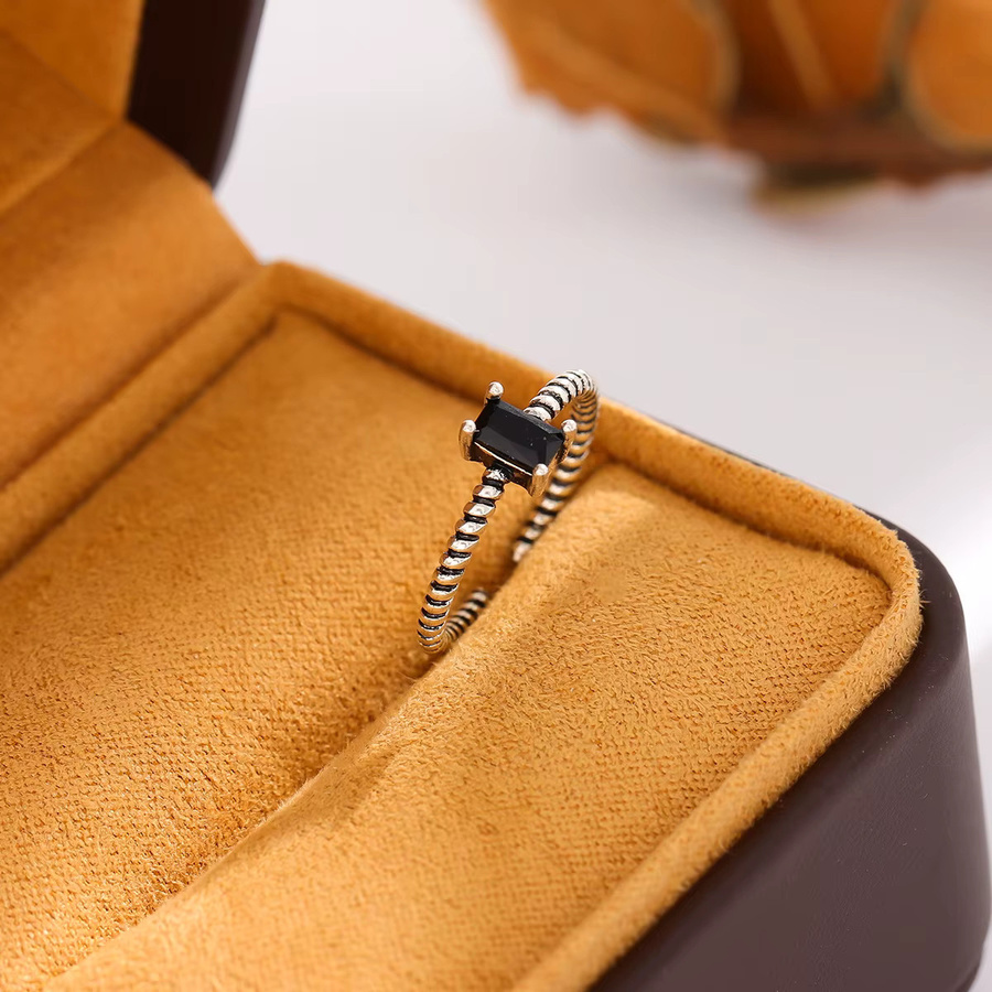 GaGa-Duck Ring 925 Silber, Schwarz, Kristall, Damen - Bild 3