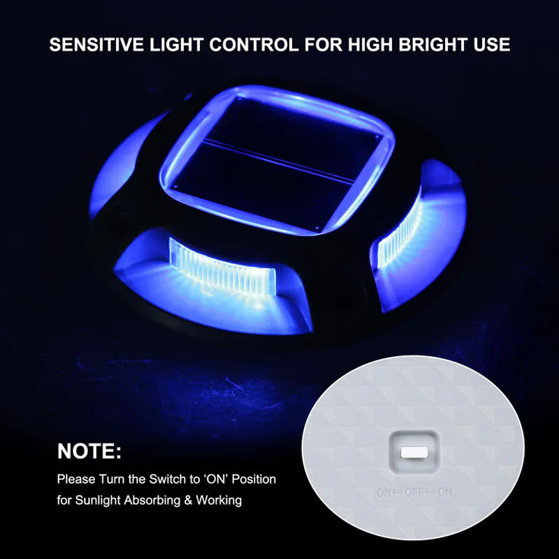 TOMTOP JMS 4er Set Solar Bodenleuchten mit 8 LEDs, IP68 Wasserdicht, Silber, Aluminiumlegierung für Außenbereich und Auffahrt - Bild 2