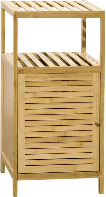 Kleankin Badezimmerschrank aus Bambus mit offenem Fach und Kippschutz, B/T/H: 33 x 35,5 x 67 cm - Bild 1