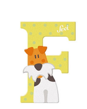 Sevi Holzbuchstabe F Foxterrier, Holz - Bild 1