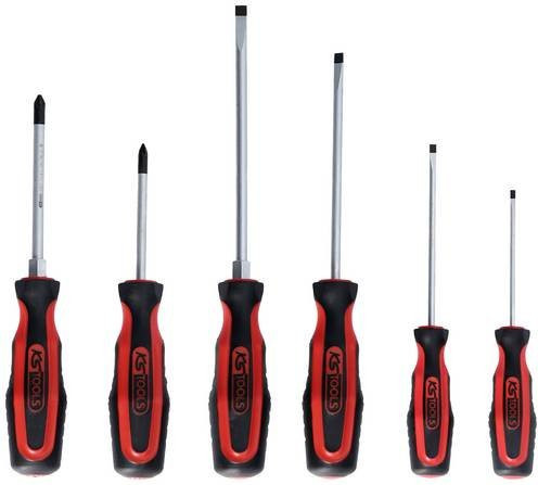 KS Tools ERGOTORQUEplus Schraubendreher-Set, 6-teilig, Schlitz und PZ, rot - Bild 1