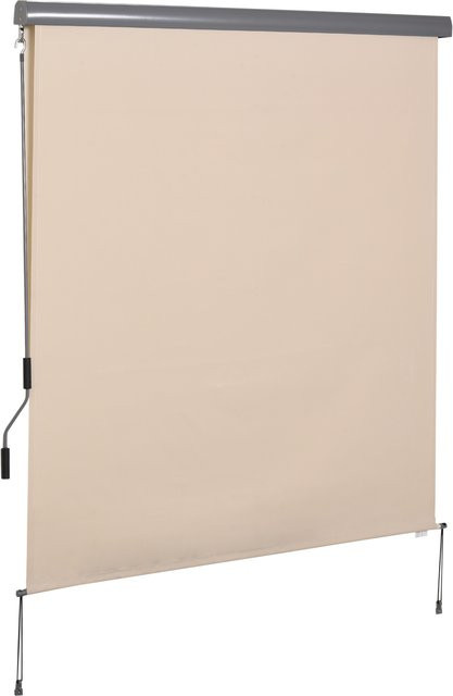 Outsunny Senkrechtmarkise als Wind- und Sichtschutz für den Balkon mit Handkurbel, B/H: 160 x 250 cm, Weiß oder Beige - Bild 1