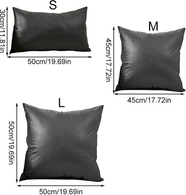 Wasserdichte Kissenhülle aus PU-Leder von JMG Clothing in Schwarz, quadratisch, B/B: 50 x 50 cm - Bild 1