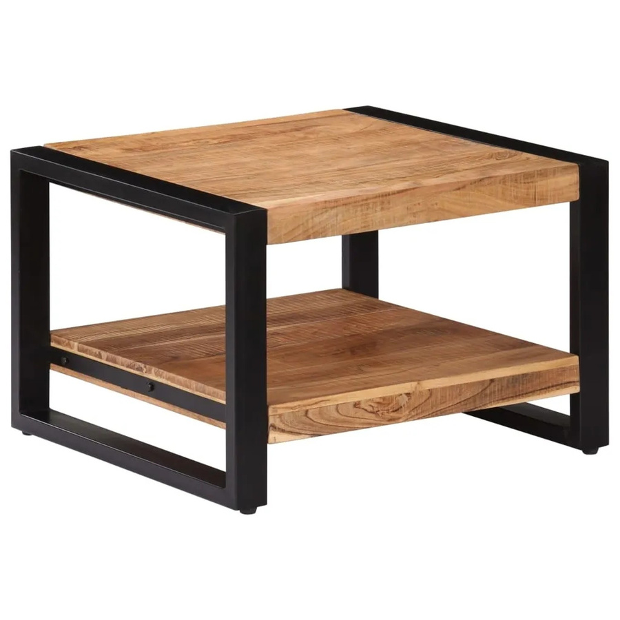 vidaXL Couchtisch aus Massivholz Akazie in Braun im Industrial Design, B/T/H: 60 x 60 x 40 cm - Bild 2