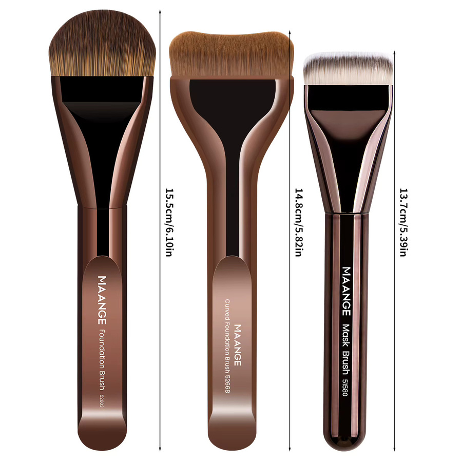 MAANGE Make-up-Pinsel Set, 3 Stück, Aluminiumrohr, Damen - Bild 2