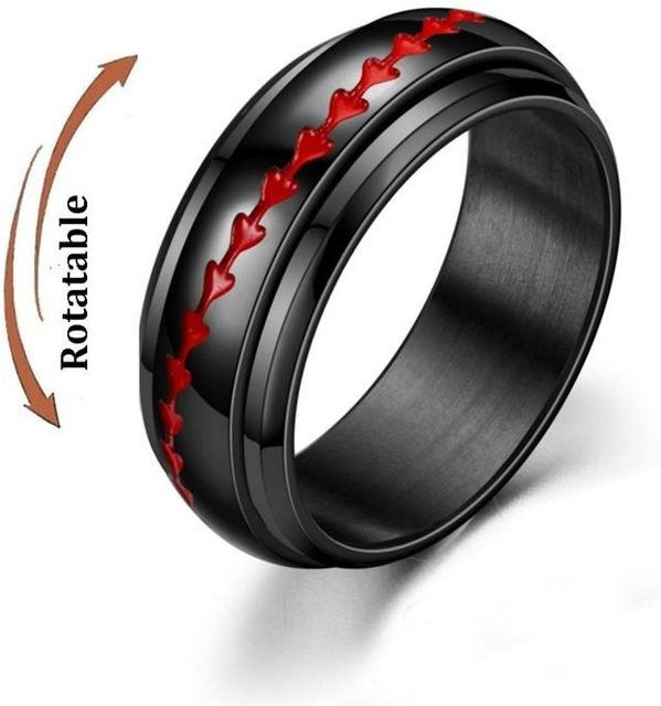 YULIN Partnerringe Edelstahl, Schwarz, Unisex - Bild 1