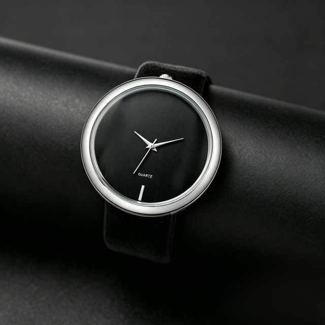 Armbanduhr Damen, Quarz, Schwarz, Kunststoff, Diamant - Bild 1